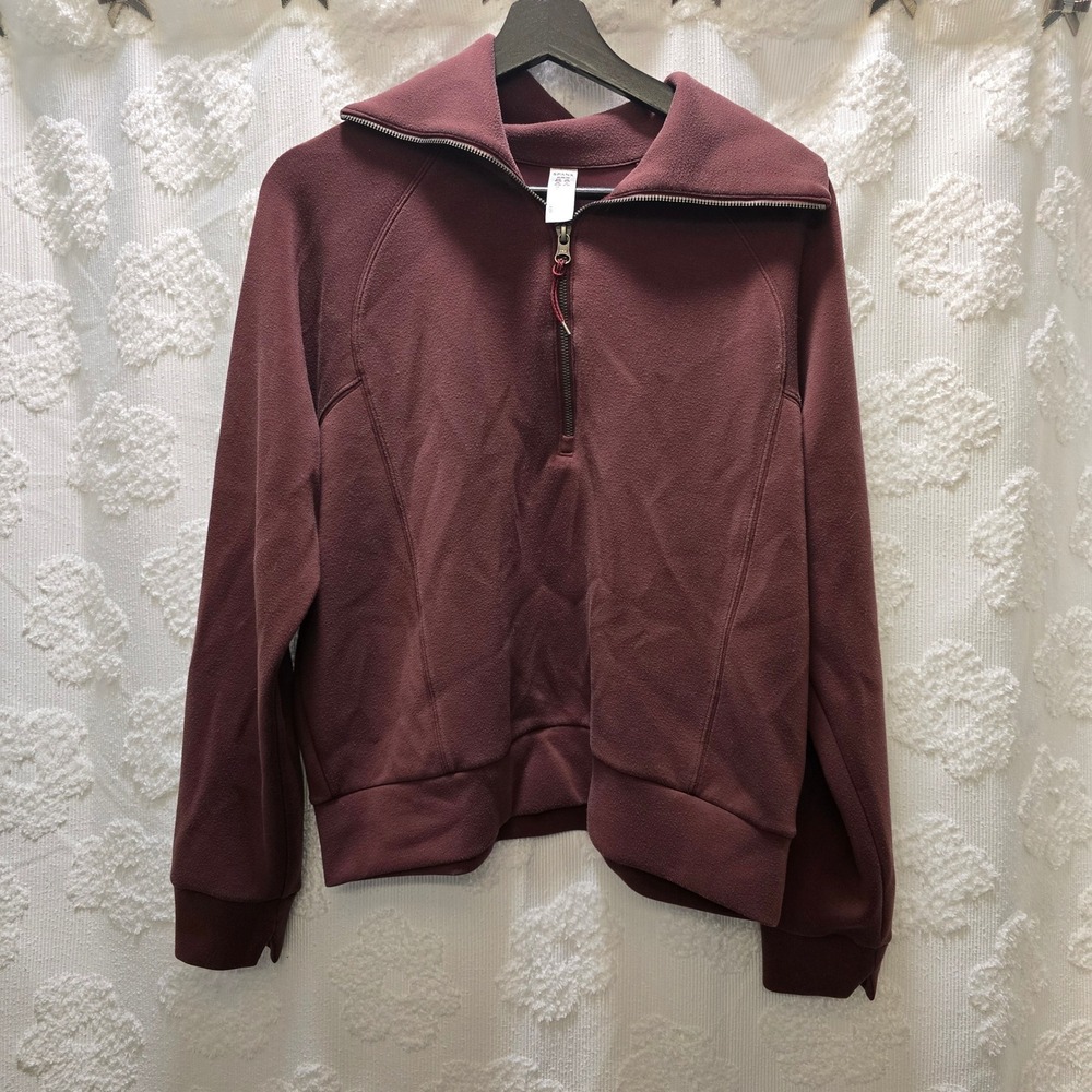 Spanx Airessentials Half Zip Pullover Burgundy Ma… - image 2